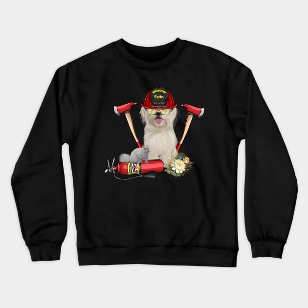 Funny cute firefighter dog Crewneck Sweatshirt by Nicky2342